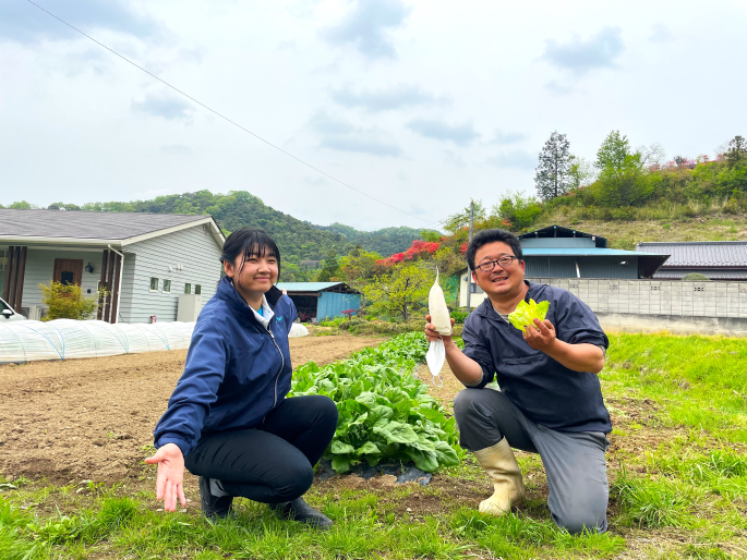 自然いっぱい！！とれたて新鮮野菜。棚田も広がる素敵な農園、里山農園