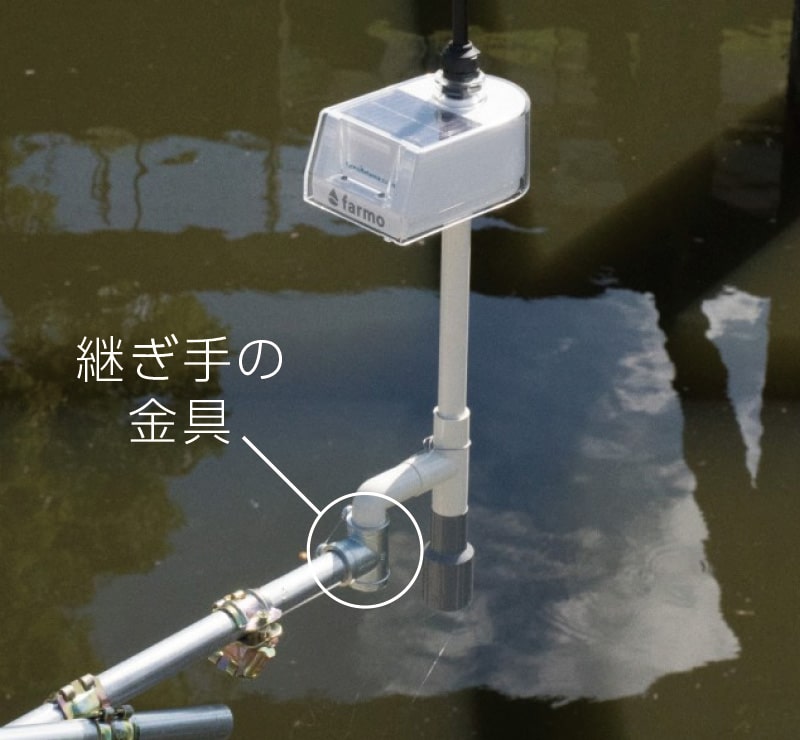 アクアモニター本体と継ぎ手の金具