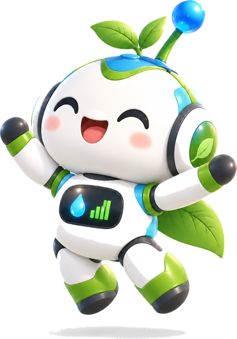 両手を上げて喜ぶファーモくん